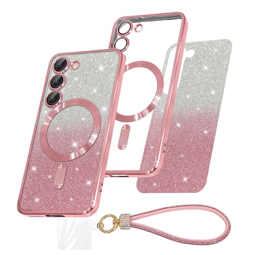 AIGOMARA Clear Hülle für Samsung Galaxy S23, kompatibel mit Magsafe, Luxury Bling Handschlaufe,Glitzer Farbverlauf Karte, Kameraschutz Transparent Case Schutzhülle für Frauen Mädchen, TPU, Rosa AIGOMARA Clear Hülle für Samsung Galaxy S23, kompatibel mit Magsafe, Luxury Bling Handschlaufe,Glitzer Farbverlauf Karte, Kameraschutz Transparent Case Schutzhülle für Frauen Mädchen, TPU, Rosa von AIGOMARA