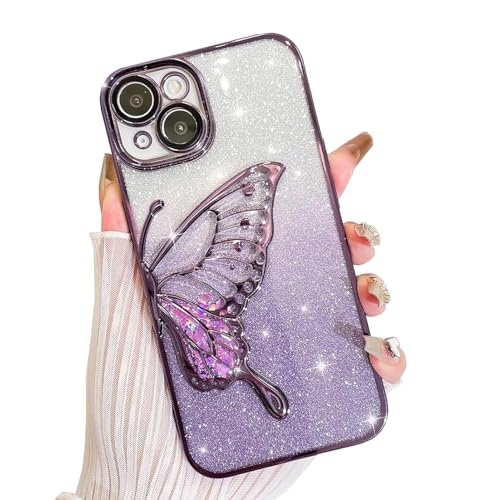 AIGOMARA Hülle Glitzer für iPhone 13 Pro, Handyhülle 3D Schmetterling Muster, Flüssig Treibsand, Schutzhülle Kameraschutz, Dünn Aesthetic Silikon Bumper Stoßfeste TPU Case, Mädchen Frauen, Lila AIGOMARA Hülle Glitzer für iPhone 13 Pro, Handyhülle 3D Schmetterling Muster, Flüssig Treibsand, Schutzhülle Kameraschutz, Dünn Aesthetic Silikon Bumper Stoßfeste TPU Case, Mädchen Frauen, Lila von AIGOMARA