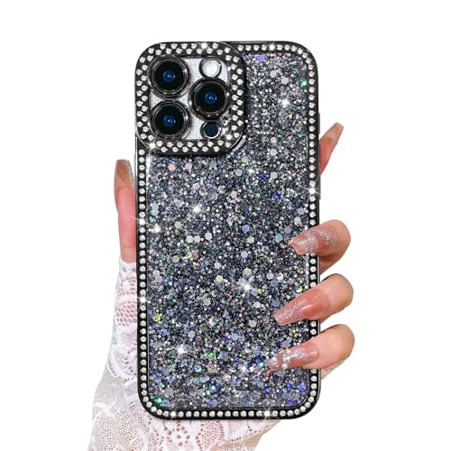 AIGOMARA Kompatibel mit iPhone 16 Pro Max Hülle Glitzer, Luxus Kristall Diamanten Cover für Frauen Mädchen, Slim Glänzend Bling Stoßfest Weich TPU Schutzhülle für iPhone 16 Pro Max, Schwarz AIGOMARA Kompatibel mit iPhone 16 Pro Max Hülle Glitzer, Luxus Kristall Diamanten Cover für Frauen Mädchen, Slim Glänzend Bling Stoßfest Weich TPU Schutzhülle für iPhone 16 Pro Max, Schwarz von AIGOMARA