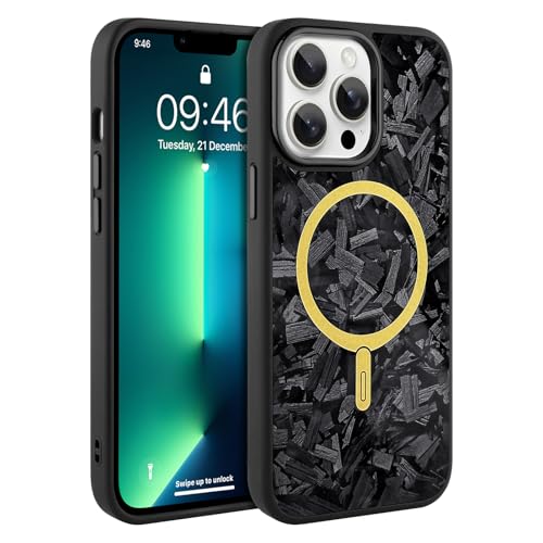 AIGOMARA Magnetische Schutzhülle für iPhone 13 Pro Max, geschmiedete Kohlefaser, kompatibel mit Magsafe, glänzende, schlanke, harte Rückseite aus Polycarbonat, weiche TPU-Stoßdämpfer, stoßfeste AIGOMARA Magnetische Schutzhülle für iPhone 13 Pro Max, geschmiedete Kohlefaser, kompatibel mit Magsafe, glänzende, schlanke, harte Rückseite aus Polycarbonat, weiche TPU-Stoßdämpfer, stoßfeste von AIGOMARA