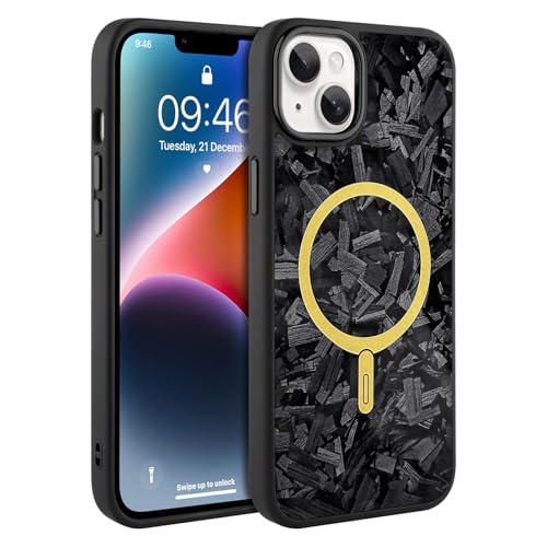 AIGOMARA Magnetische Schutzhülle für iPhone 14 Plus und iPhone 15 Plus, kompatibel mit Magsafe, glänzende, schlanke, harte Rückseite aus Polycarbonat, weiche TPU-Stoßdämpfer, stoßfeste Handyhülle von AIGOMARA