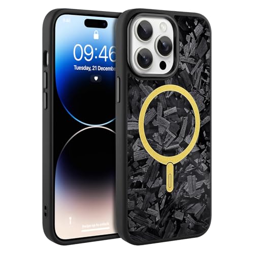AIGOMARA Magnetische Schutzhülle für iPhone 14 Pro Max, geschmiedete Kohlefaser, kompatibel mit Magsafe, glänzende, schlanke, harte Rückseite aus Polycarbonat, weiche TPU-Stoßdämpfer, stoßfeste AIGOMARA Magnetische Schutzhülle für iPhone 14 Pro Max, geschmiedete Kohlefaser, kompatibel mit Magsafe, glänzende, schlanke, harte Rückseite aus Polycarbonat, weiche TPU-Stoßdämpfer, stoßfeste von AIGOMARA