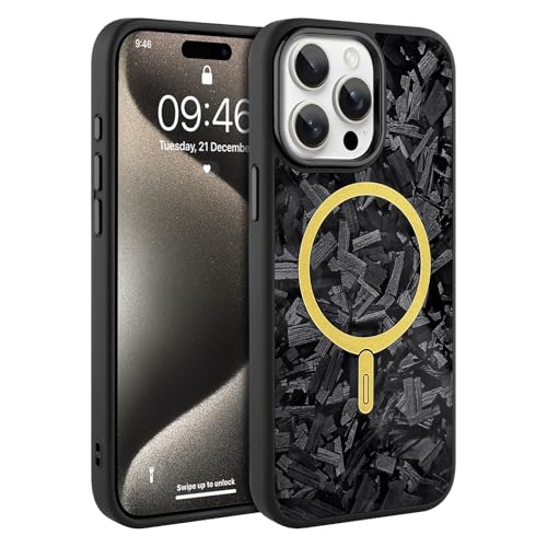 AIGOMARA Magnetische Schutzhülle für iPhone 15 Pro, geschmiedete Kohlefaser, kompatibel mit Magsafe, glänzende, schlanke, harte Rückseite aus Polycarbonat, weiche TPU-Stoßdämpfer, stoßfeste Handyhülle AIGOMARA Magnetische Schutzhülle für iPhone 15 Pro, geschmiedete Kohlefaser, kompatibel mit Magsafe, glänzende, schlanke, harte Rückseite aus Polycarbonat, weiche TPU-Stoßdämpfer, stoßfeste Handyhülle von AIGOMARA