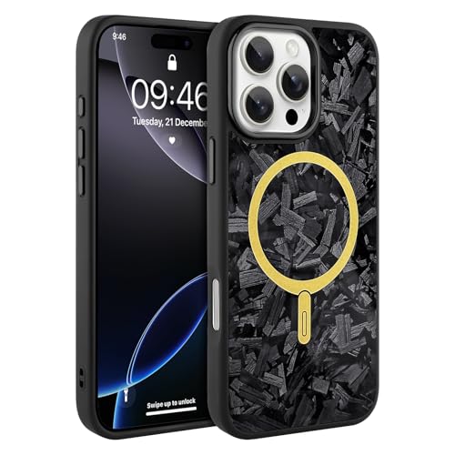 AIGOMARA Magnetische Schutzhülle für iPhone 16 Pro, geschmiedete Kohlefaser, kompatibel mit Magsafe, glänzende, schlanke, harte Rückseite aus Polycarbonat, weiche TPU-Stoßdämpfer, stoßfeste Handyhülle AIGOMARA Magnetische Schutzhülle für iPhone 16 Pro, geschmiedete Kohlefaser, kompatibel mit Magsafe, glänzende, schlanke, harte Rückseite aus Polycarbonat, weiche TPU-Stoßdämpfer, stoßfeste Handyhülle von AIGOMARA