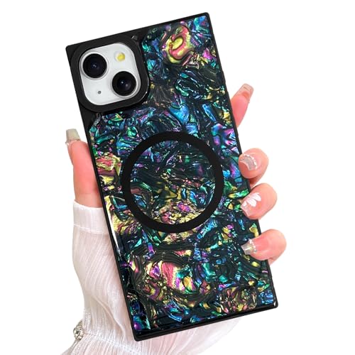AIGOMARA Magnetische rechteckige Schutzhülle für iPhone 15 Plus, kompatibel mit Magsafe, luxuriös, funkelnd, opaleszierende Perle für Frauen und Mädchen, glänzende Glitzer-Schutzhülle mit AIGOMARA Magnetische rechteckige Schutzhülle für iPhone 15 Plus, kompatibel mit Magsafe, luxuriös, funkelnd, opaleszierende Perle für Frauen und Mädchen, glänzende Glitzer-Schutzhülle mit von AIGOMARA
