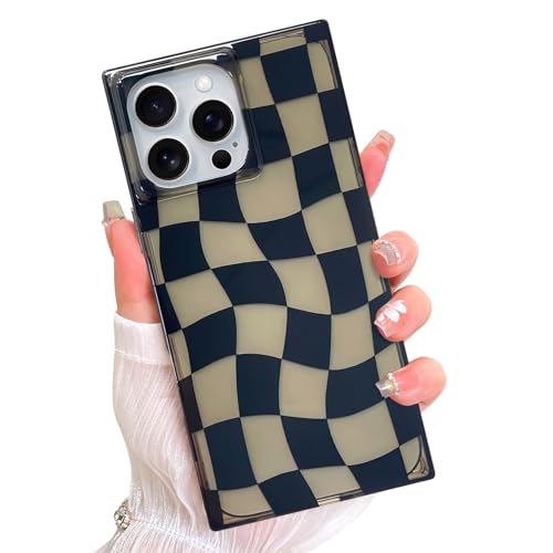 AIGOMARA Rechteckige karierte Handyhülle für iPhone 16 Pro Max mit Displayschutzfolie für Damen und Herren, süßes schwarzes Schachbrettmuster, ästhetisches Karomuster, harte Rückseite aus Polycarbonat AIGOMARA Rechteckige karierte Handyhülle für iPhone 16 Pro Max mit Displayschutzfolie für Damen und Herren, süßes schwarzes Schachbrettmuster, ästhetisches Karomuster, harte Rückseite aus Polycarbonat von AIGOMARA