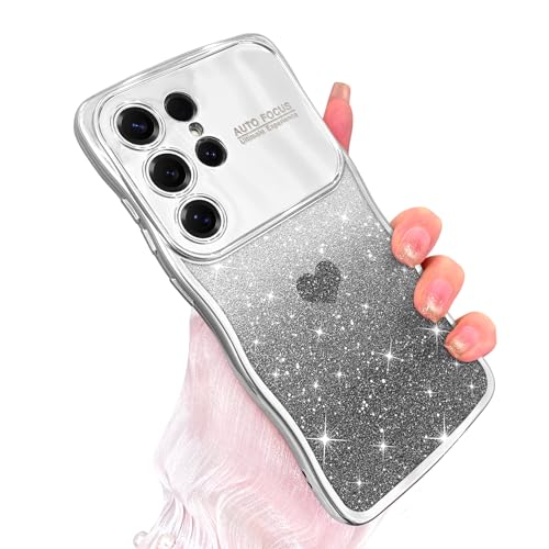 AIGOMARA Schutzhülle für Samsung Galaxy S25 Ultra, süßes Liebesherz, glitzernd, Kameraschutz, Handyhülle für Mädchen und Frauen, luxuriös, elegant, lockig, gewellter Rahmen, klar, stoßfest AIGOMARA Schutzhülle für Samsung Galaxy S25 Ultra, süßes Liebesherz, glitzernd, Kameraschutz, Handyhülle für Mädchen und Frauen, luxuriös, elegant, lockig, gewellter Rahmen, klar, stoßfest von AIGOMARA