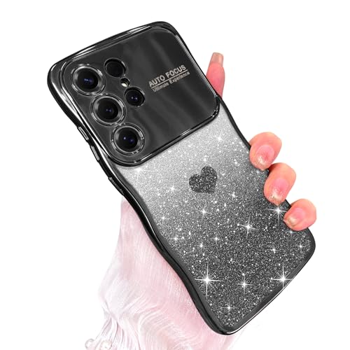 AIGOMARA Schutzhülle für Samsung Galaxy S25 Ultra, süßes Liebesherz, glitzernd, Kameraschutz, Handyhülle für Mädchen und Frauen, luxuriös, elegant, lockig, gewellter Rahmen, transparent, stoßfest AIGOMARA Schutzhülle für Samsung Galaxy S25 Ultra, süßes Liebesherz, glitzernd, Kameraschutz, Handyhülle für Mädchen und Frauen, luxuriös, elegant, lockig, gewellter Rahmen, transparent, stoßfest von AIGOMARA