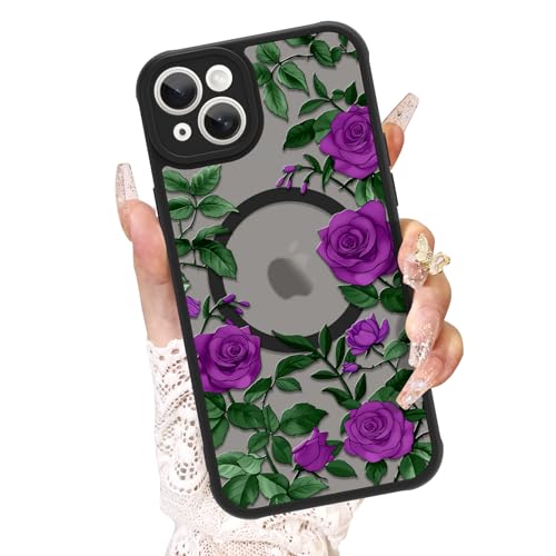 AIGOMARA Schutzhülle für iPhone 15 Plus, kompatibel mit MagSafe, niedliches Rosenmuster mit halbtransparentem, mattiertem Handyhülle, weiches TPU und Polycarbonat-Rückseite, schlanke Handyhülle AIGOMARA Schutzhülle für iPhone 15 Plus, kompatibel mit MagSafe, niedliches Rosenmuster mit halbtransparentem, mattiertem Handyhülle, weiches TPU und Polycarbonat-Rückseite, schlanke Handyhülle von AIGOMARA