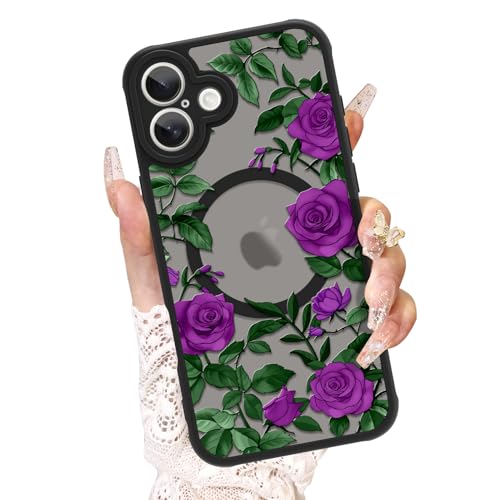 AIGOMARA Schutzhülle für iPhone 16 Plus, kompatibel mit MagSafe, niedliches Rosenmuster mit halbtransparentem, mattiertem Handyhülle, weiches TPU und Polycarbonat-Rückseite, schlanke Handyhülle AIGOMARA Schutzhülle für iPhone 16 Plus, kompatibel mit MagSafe, niedliches Rosenmuster mit halbtransparentem, mattiertem Handyhülle, weiches TPU und Polycarbonat-Rückseite, schlanke Handyhülle von AIGOMARA