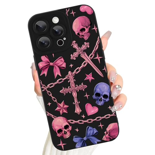 AIGOMARA Totenkopf-Schutzhülle für iPhone 14 Pro, ästhetische Gothic-Kokette, Skelett-Muster, Silikonhülle, schlank, weich, TPU-Kameraschutz, stoßfest, für Damen und Herren AIGOMARA Totenkopf-Schutzhülle für iPhone 14 Pro, ästhetische Gothic-Kokette, Skelett-Muster, Silikonhülle, schlank, weich, TPU-Kameraschutz, stoßfest, für Damen und Herren von AIGOMARA