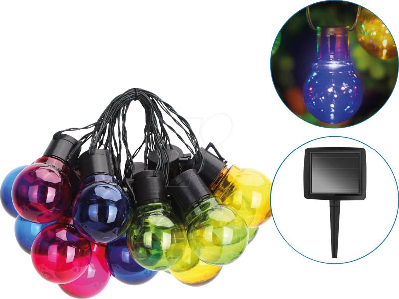 AIG 208820 - LED-Solar-Lichterkette, 20 LEDs, multicolor von AIGOSTAR