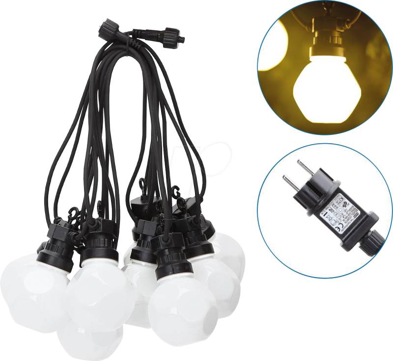 AIG 208912 - LED-Lichterkette, 10 LEDs, warmweiß, 8 m von AIGOSTAR