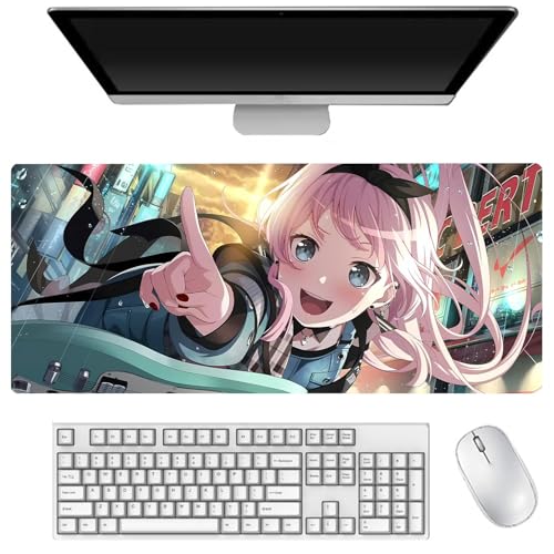 AIGOUT Anon Chihaya Mauspad mit Anime-Charakteren, bedruckt, groß, rutschfest, Gummi, Computer-Tastatur, Maus-Tischmatte für Büro, Desktop und Laptop (Typ 8, 40 x 90 cm) von AIGOUT