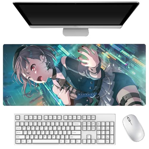 AIGOUT Anon Chihaya Mauspad mit Anime-Charakteren, bedruckt, groß, rutschfest, Gummi, Computer-Tastatur, Maus-Tischmatte für Büro, Desktop und Laptop (Typ 9, 40 x 90 cm) von AIGOUT
