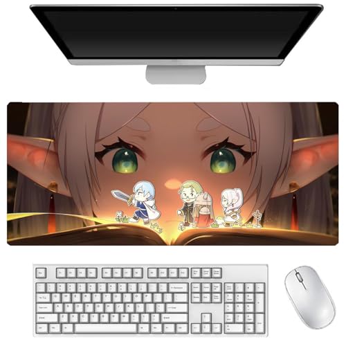AIGOUT Frieren: Beyond Journey's End Anime-Mauspad, groß, 400 x 900 mm, rutschfeste Gummiunterseite, Computer-Schreibtischunterlage, Gaming-Mauspad (Typ 3, 40 x 90 cm) von AIGOUT