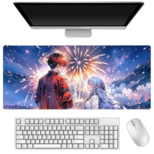 AIGOUT Frieren: Beyond Journey's End Anime-Mauspad, groß, 400 x 900 mm, rutschfeste Gummiunterseite, Computer-Schreibtischunterlage, Gaming-Mauspad (Typ 5, 40 x 90 cm) von AIGOUT