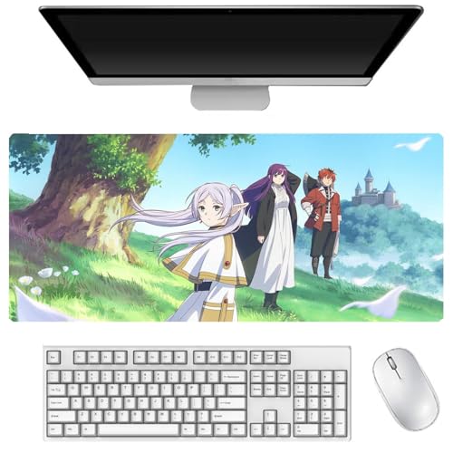AIGOUT Frieren: Beyond Journey's End Anime-Mauspad, groß, 400 x 900 mm, rutschfeste Gummiunterseite, Computer-Schreibtischunterlage, Gaming-Mauspad (Typ 6, 40 x 90 cm) von AIGOUT