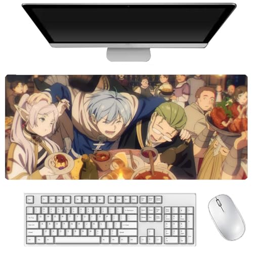 AIGOUT Frieren: Beyond Journey's End Anime-Mauspad, groß, 400 x 900 mm, rutschfeste Gummiunterseite, Computer-Schreibtischunterlage, Gaming-Mauspad (Typ 9, 40 x 90 cm) von AIGOUT