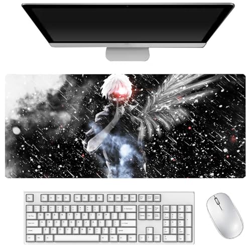 AIGOUT Kaneki Ken Mauspad mit Anime-Motiv, groß, 400 x 900 mm, rutschfestes Gummi-Mauspad für Desktop-Computer, Laptop, Büro (Typ 2, 40 x 90 cm) von AIGOUT