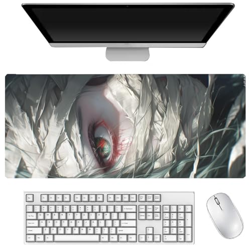 AIGOUT Kaneki Ken Mauspad mit Anime-Motiv, groß, 400 x 900 mm, rutschfestes Gummi-Mauspad für Desktop-Computer, Laptop, Büro (Typ 3, 40 x 90 cm) von AIGOUT