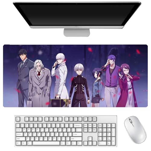 AIGOUT Kaneki Ken Mauspad mit Anime-Motiv, groß, 400 x 900 mm, rutschfestes Gummi-Mauspad für Desktop-Computer, Laptop, Büro (Typ 7, 40 x 90 cm) von AIGOUT