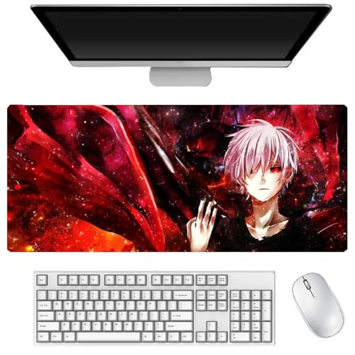 AIGOUT Kaneki Ken Mauspad mit Anime-Motiv, groß, 400 x 900 mm, rutschfestes Gummi-Mauspad für Desktop-Computer, Laptop, Büro (Typ 8, 40 x 90 cm) von AIGOUT