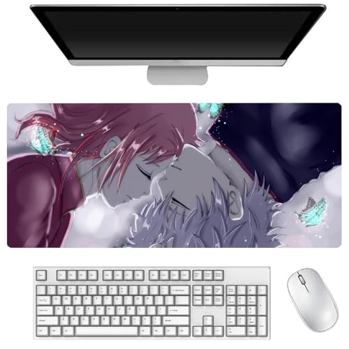 AIGOUT Sakata Gintoki Mauspad, 40 x 90 cm, großes Gaming-Tastatur-Mauspad, Anime-gedrucktes Muster, rutschfeste Gummi-Schreibtischunterlage für Büro, Computer, Laptop (Typ 1, 40 x 90 cm) von AIGOUT