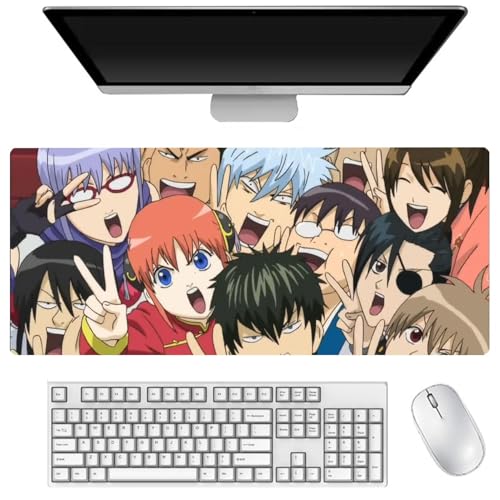 AIGOUT Sakata Gintoki Mauspad, 40 x 90 cm, großes Gaming-Tastatur-Mauspad, Anime-gedrucktes Muster, rutschfeste Gummi-Schreibtischunterlage für Büro, Computer, Laptop (Typ 11, 40 x 90 cm) von AIGOUT