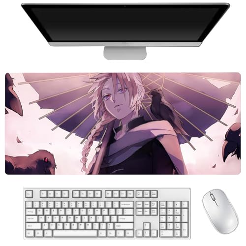 AIGOUT Sakata Gintoki Mauspad, 40 x 90 cm, großes Gaming-Tastatur-Mauspad, Anime-gedrucktes Muster, rutschfeste Gummi-Schreibtischunterlage für Büro, Computer, Laptop (Typ 8, 40 x 90 cm) von AIGOUT