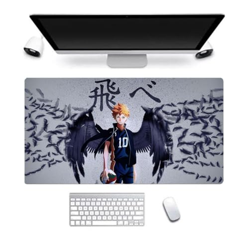 Haikyu! Anime-Spiel-Mauspad, Büro-Computer-Zubehör, Tastatur-Mauspad, weiche Gummiunterseite, rutschfestes Mauspad, 400 x 900 mm (Typ 1, 40 x 90 cm) von AIGOUT