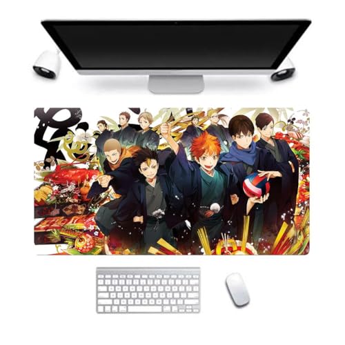 Haikyu! Anime-Spiel-Mauspad, Büro-Computer-Zubehör, Tastatur-Mauspad, weiche Gummiunterseite, rutschfestes Mauspad, 400 x 900 mm (Typ 2, 40 x 90 cm) von AIGOUT