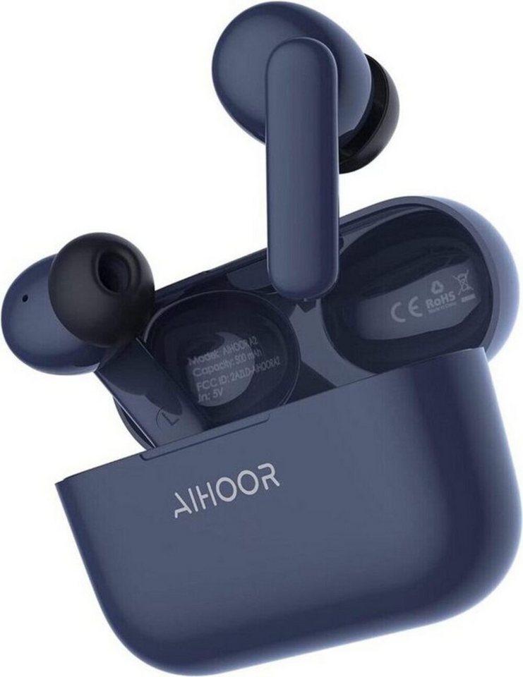 AIHOOR Kabellos Bluetooth 5.0 Immersiver Deep Bass für iOS und Android Phones In-Ear-Kopfhörer (Drahtlose Freiheit mit zuverlässiger Bluetooth 5.0 Konnektivität für grenzenloses Hören., mit Mikrofon,30H Spielzeit,Sport Wasserdicht) von AIHOOR