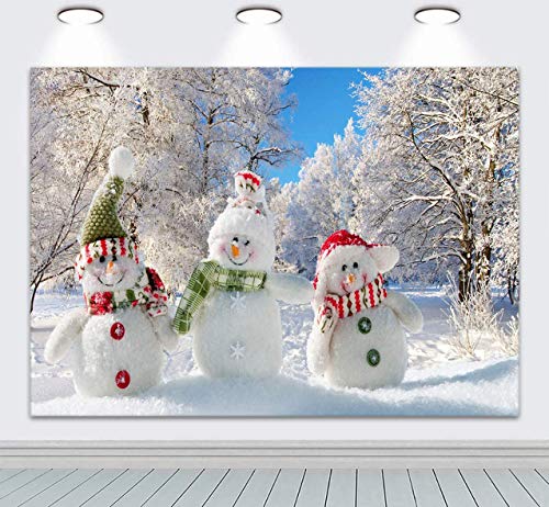 AIIKES 8x6FT Winter Wonderland Hintergrund Weihnachten Wald Fotografie Hintergrund Outdoor Winter Schneemann Hintergrund Neugeborene Foto Hintergrund Vinyl Hintergrund Fotostudio Hintergrund 11-186 von AIIKES