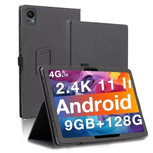AIJAKO Tablet-Hülle für DOOGEE T30SE Android 14 Tablet 2,4 K 11 Zoll, Premium PU Leder Folio Klappständer Schutzhülle mit Handschlaufe Magnet für DOOGEE T30SE, T30SEFG, Schwarz von AIJAKO