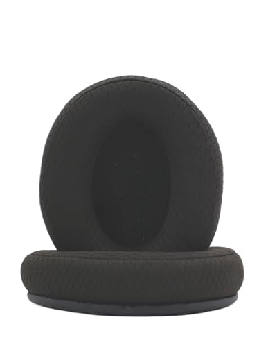 Ersatz-Ohrpolster, kompatibel mit AKG K361/K361BT/K371/K371BT kabelgebundenen Kopfhörern, aus weichem Fußball-Mesh-gewebtem Memory-Schaum, Ersatz-Ohrpolster für Reparaturzubehör (schwarz) von AIKKAUK
