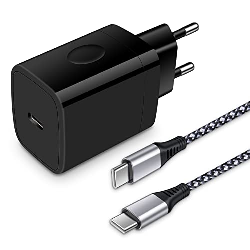 20W USB C Ladegerät, USB C Netzteil Schnellladegerät Ladestecker mit Typ C Schnellladekabel für Samsung Galaxy S24/S23/S22/S21/S20/S10/S9/S8/A14/A54/A34/A15/A55/A13/A12/A33/Z Flip 5/4/3, iPhone 15 von AILKIN