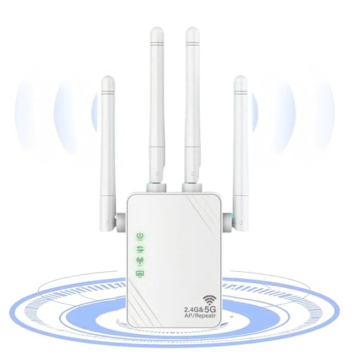 AILKIN Signalverstärker WiFi Extender der schnellste für zu Hause – Abdeckung bis zu 9000 Quadratmeter WLAN-Repeater, einfach zu konfigurieren, kabelloser Signalverstärker mit Ethernet-Port von AILKIN