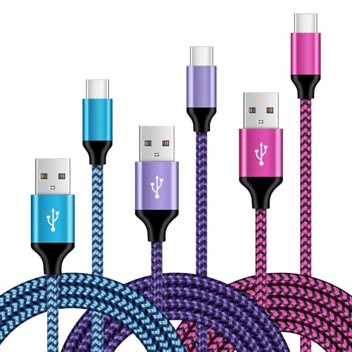 USB C Kabel Handy Schnellladekabel, [3 Stück 1M+2M+3M] USB C Ladekabel Typ C Datenkabel für Samsung Galaxy Z Flip 6/Z Flip 5/Z Flip 4/A16 5G/A15/A14/A56/A55/A54/S25/S24/S23/S22/S21/S20, Huawei, Xiaomi von AILKIN
