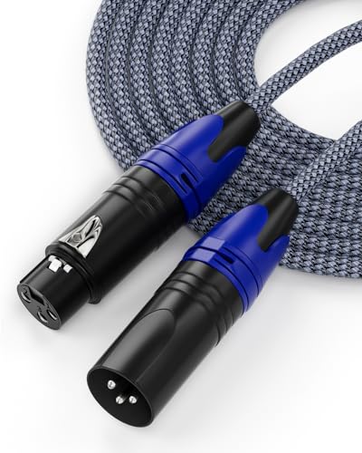 AILZPXX Mikrofonkabel XLR Kabel 3M, Nylongeflecht XLR Stecker auf Buchse Strapazierfähiges Symmetrisches Mikrofonkabel, Professionelles Ausgewogenes XLR Kabel für Verstärker, Mischpult, Lautsprecher von AILZPXX