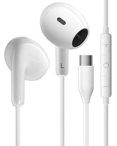 USB C Kopfhörer für iPhone 16 Pro Max 15 Plus iPad Pro In-Ear Kopfhörer mit Kabel USB C Mikrofon HiFi für Samsung S25 S24 S23 S22 S21 A55 A54 A35 Google Pixel 8 7 6A 5 4 OnePlus 10 9 Huawei Xiaomi 14 von AILZPXX