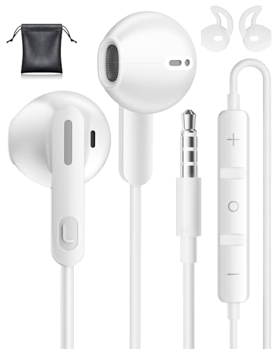 Kopfhörer mit Kabel, 3,5mm Klinke In-Ear Kopfhörer für Samsung, Hochauflösende Headset mit Mikrofon, Ohrhörer mit Lautstärkeregler für iPhone, Samsung, iPad, Xiaomi, MP3, Huawei, usw 3.5mm Audiogeräte von AILZPXX