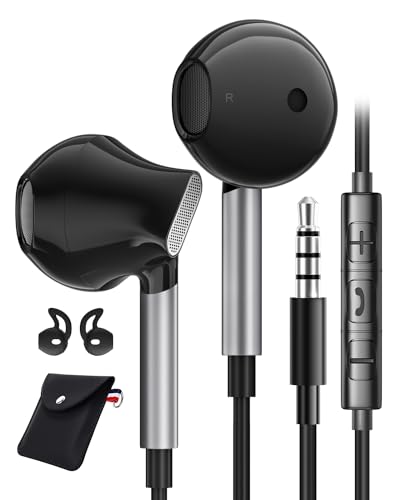 Kopfhörer mit Kabel, In Ear 3.5mm Klinke Kabel Kopfhörer, Hochauflösende Headset mit Mikrofon und Lautstärkeregler für iPhone, Samsung, Android, iPad, Huawei, MP3, usw 3,5mm Audiogeräte von AILZPXX