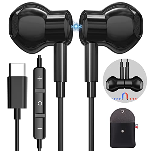 USB C Kopfhörer, Samsung Kopfhörer USB C Anschluss, für Samsung Galaxy S23 S22 Ultra S24 S21 FE A53 A54, In-Ear Kopfhörer mit Kabel und Mikrofon, USB C Headset für iPhone 15 Pro Google Pixel 8 7 6a von AILZPXX