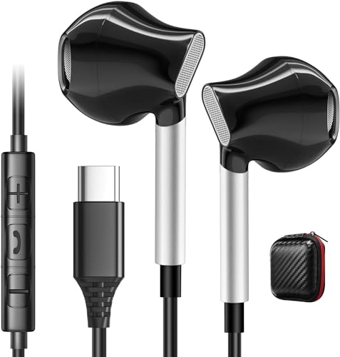 USB C Kopfhörer, für Samsung S23 S22 Ultra A54 A53 5G S24 S21 S20, Kopfhörer In-Ear mit Mikrofon, USB C Headset mit Lautstärkeregler Kopfhörer C Stecker für iPhone 15 Google Pixel 8 7 Pro 6a, Huawei von AILZPXX