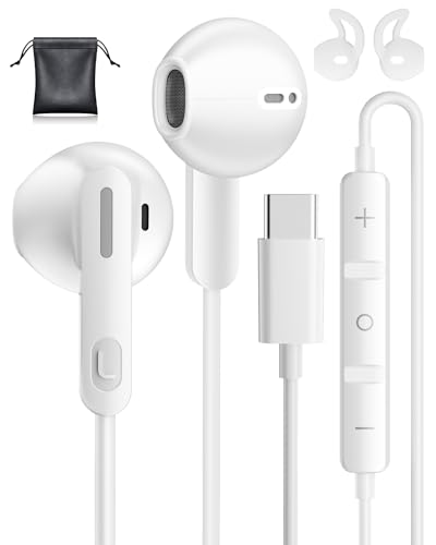 USB C Kopfhörer für Samsung Galaxy S24 S23 Ultra, HiFi Stereo USB C Headset In-Ear Kopfhörer mit Kabel, Kopfhörer USB C für iPhone 15 Pro Samsung S22 A53 A33 A54 5G Google Pixel 8 7a Xiaomi 14 iPad 10 von AILZPXX