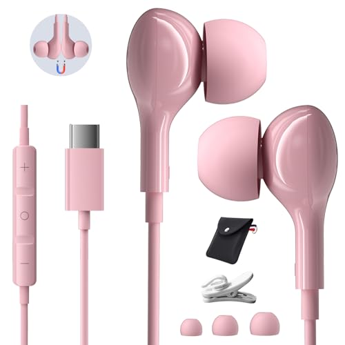 USB C Kopfhörer für iPhone 15 16 Pro Max Plus HiFi Stereo In-Ear Kopfhörer mit Kabel USB C Headset für Samsung Galaxy S24 S23 Ultra S22 S25 A55 A34 A54 5G Pixel 8 7a Xiaomi 14 15 Rosa USB C Kopfhörer für iPhone 15 16 Pro Max Plus HiFi Stereo In-Ear Kopfhörer mit Kabel USB C Headset für Samsung Galaxy S24 S23 Ultra S22 S25 A55 A34 A54 5G Pixel 8 7a Xiaomi 14 15 Rosa von AILZPXX