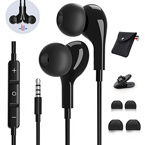 Kopfhörer in Ear mit Kabel, Ohrhörer mit Kabel, mit Mikrofon und Lautstärkeregler, Sport Magnetkopfhörer, High Definition, Hi-Fi-Stereo-Noise-Cancelling-Kopfhörer für Samsung, iPhone, Huawei, Xiaomi von AILZPXX