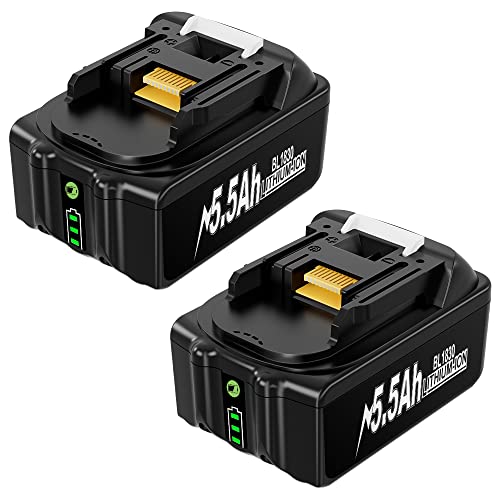 AIMAX 18V Akku für Makita 5.5Ah Hohe Kapazität Li-Ion BL1850 Ersatzakku für Makita BL1830 BL1860 BL1840 BL1835 BL1845 194204-5 LXT-400 18V Geräte mit LED Indikator, 2 Stücke AIMAX 18V Akku für Makita 5.5Ah Hohe Kapazität Li-Ion BL1850 Ersatzakku für Makita BL1830 BL1860 BL1840 BL1835 BL1845 194204-5 LXT-400 18V Geräte mit LED Indikator, 2 Stücke von AIMAX