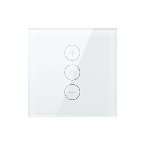 Smart Wlan Touch Dimmer Lichtschalter, Smart Home Helligkeit Dimmbare Wand Licht Touch Sensor Schalter Kompatibel mit Alexa und Google Home Assistant Smart Life Tuya App (Weiß) von AIMENGTE